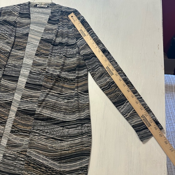 Kasper Women’s Open Front Cardigan Jacket L Abstract Print Stretch Career - Picture 6 of 10